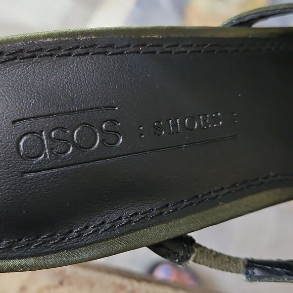 Asos Olive Green Strappy Sandals Size 4 - Picture 6 of 9